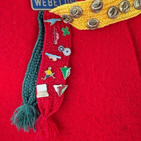 VTG 90s Official Boy Scouts of America WEBLOS Red Vest Size Medium - Picture 8 of 13